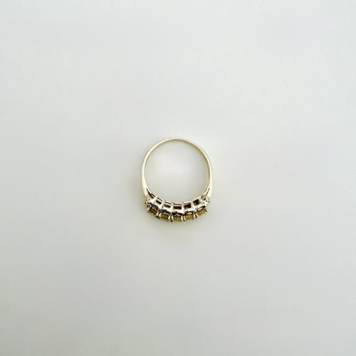 9ct. Gold 5-Stone Yellow Sapphire &amp; Diamond Ring. NEW STOCK.