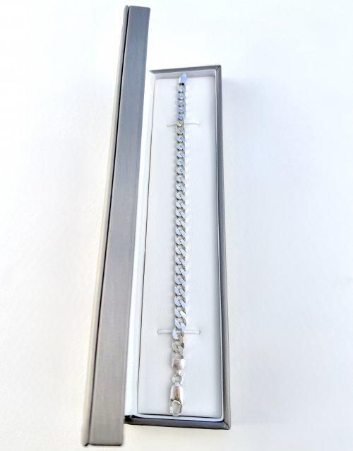 Hallmarked Silver Curb / Cuban Link Bracelet. NEW STOCK.