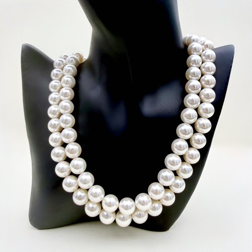 Pearl Necklace 12 mm. Double Row. NEW STOCK.