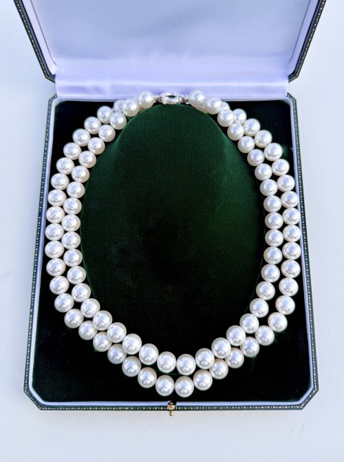 Pearl Necklace 12 mm. Double Row. NEW STOCK.