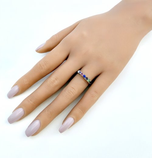 9ct. Yellow Gold Multi-Gemstone Ring. NEW STOCK.