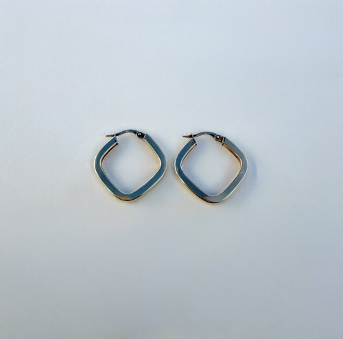 9ct. Yellow Gold Square Hoop Earrings. NEW STOCK. 
