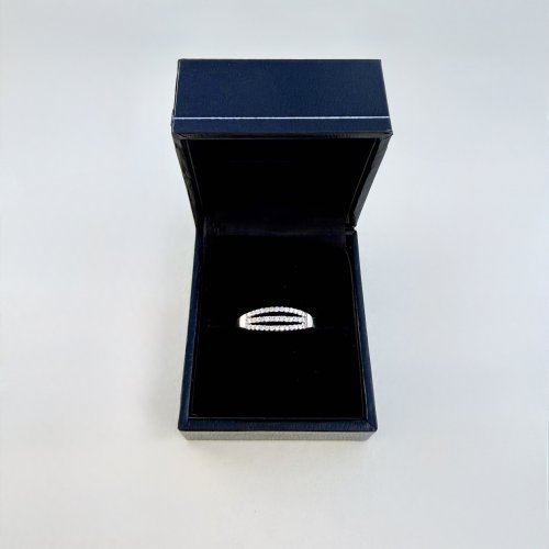 9ct. White Gold Three-Row Half Eternity Ring. NEW STOCK.