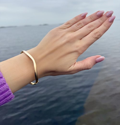 Contemporary 9ct. Yellow Gold Wave Bangle. NEW STOCK. SOLD. 