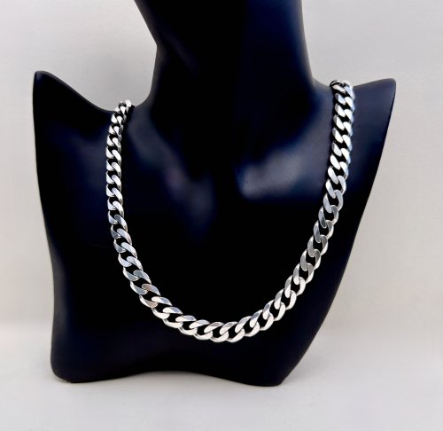 Heavy Silver Curb / Cuban Link Chain 19¾". NEW STOCK. 