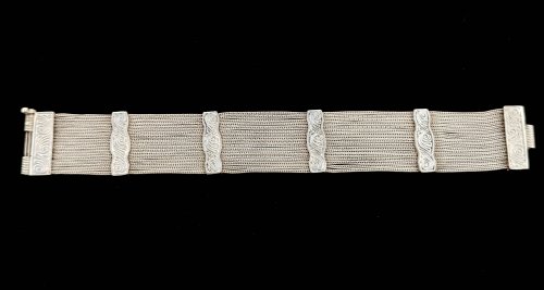 Edwardian Silver Mesh Bracelet. NEW STOCK. 