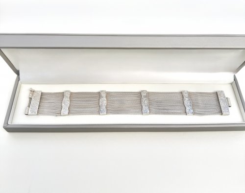 Edwardian Silver Mesh Bracelet. NEW STOCK. 