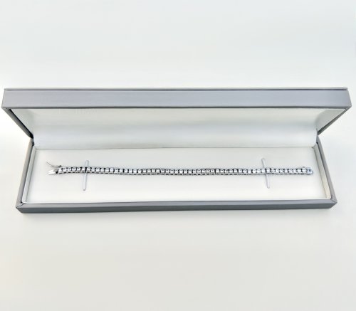 Silver CZ Tennis Bracelet / Square Appearance. NEW IN.