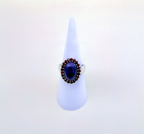 Silver Amethyst &amp; Garnet Ring. NEW STOCK.