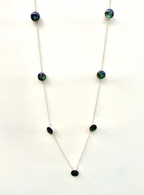 Sterling Silver Emerald Green Gemstone Necklace. NEW ARRIVAL.