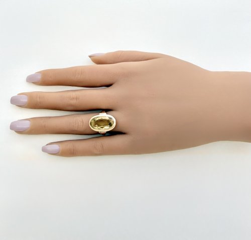 Hallmarked 9ct. Yellow Gold Oval Faceted Citrine Ring. NEW STOCK. SOLD. 