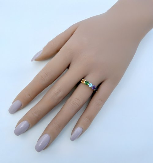 9ct. Yellow Gold Multi-Gemstone Ring. NEW STOCK.