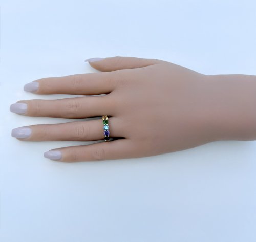 9ct. Yellow Gold Multi-Gemstone Ring. NEW STOCK.