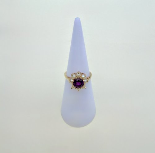 9ct.Yellow Gold Amethyst & Seed Pearl Ring. NEW IN STOCK.