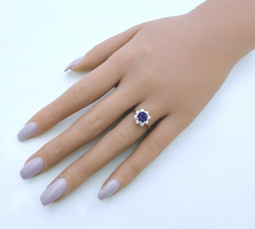 9ct.Yellow Gold Amethyst &amp; Seed Pearl Ring. NEW IN STOCK.