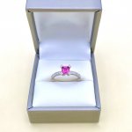 18ct. White Gold Tourmaline and Diamond set ring.