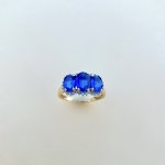9ct. Solid Gold Kyanite &amp; Diamond Ring.