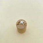 9ct. Gold Cultured Pearl Ring.  SOLD.