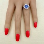 18ct. Sapphire &amp; Diamond Set Cluster Ring. 