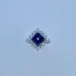18ct. Sapphire &amp; Diamond Set Cluster Ring. 