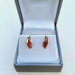Designer 9ct. Rose Gold Leaf Stud Earrings.