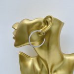 Silver Glamour Hoop Earrings / Frosted Finish. 