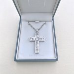 Hallmarked Sterling Silver Crystal Cross Pendant.