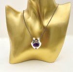 Silver Pendant with Amethyst, Moonstone &amp; Garnet.