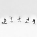 Silver Athletic Frog Pendants / 4 remaining.
