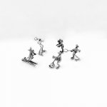Silver Athletic Frog Pendants / 4 remaining.