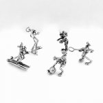 Silver Athletic Frog Pendants / 4 remaining.