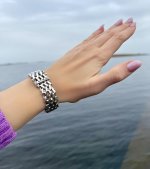 Silver Italian Milanese Gate Bracelet.