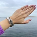 Silver Italian Milanese Gate Bracelet.