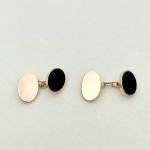9ct. gold &amp; onyx cufflinks. SOLD