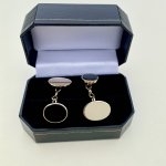 9ct. gold &amp; onyx cufflinks. SOLD