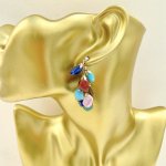 Vintage Coloured Beaded Necklace from set of Coloured Bead Earrings, Necklace &amp; Brooch. Combined or Separate.