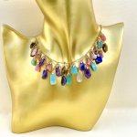 Vintage Coloured Beaded Necklace from set of Coloured Bead Earrings, Necklace &amp; Brooch. Combined or Separate.