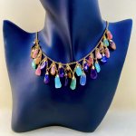 Vintage Coloured Beaded Necklace from set of Coloured Bead Earrings, Necklace &amp; Brooch. Combined or Separate.
