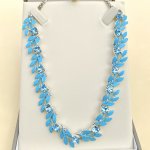 Designer Blue Costume Necklace with Blue Crystal Gems. SOLD.