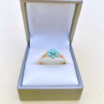 Antique 9ct. Gold Turquoise Cluster Ring.
