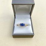 9ct. Gold Sapphire &amp; Diamond Ring.  SOLD.