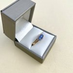 9ct. Gold Sapphire &amp; Diamond Ring.  SOLD.
