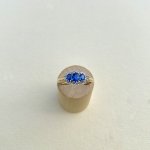 9ct. Gold Sapphire &amp; Diamond Ring.  SOLD.