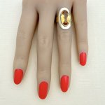 14ct. Gold Oval Citrine Statement Ring. 