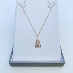 9ct. Gold St. Christopher Triangular Pendant on Chain. 