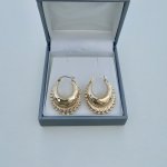 Hallmarked 9ct. Gold Creole Hoop Earrings. 