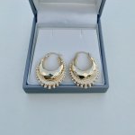 Hallmarked 9ct. Gold Creole Hoop Earrings. 