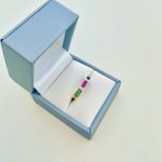 14ct. Gold Diamond, Ruby, Emerald &amp; Sapphire Half Eternity Style Ring. 