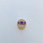 9ct. Gold 3-Stone Amethyst &amp; Diamond Ring. 