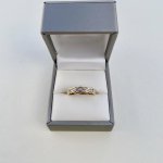 9ct. Gold Scalloped Half Eternity Ring with Diamonds. 